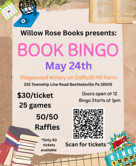 BOOK BINGO @RIDGEWOOD WINERY BECHTELSVILLE 5.24.2026