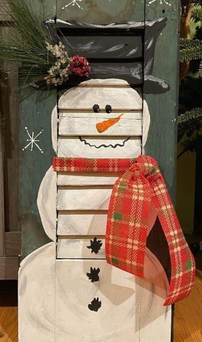 Wooden Shutter Snowman Painting Class @1:00pm@Ridgewood Winery Bville 11.21.21